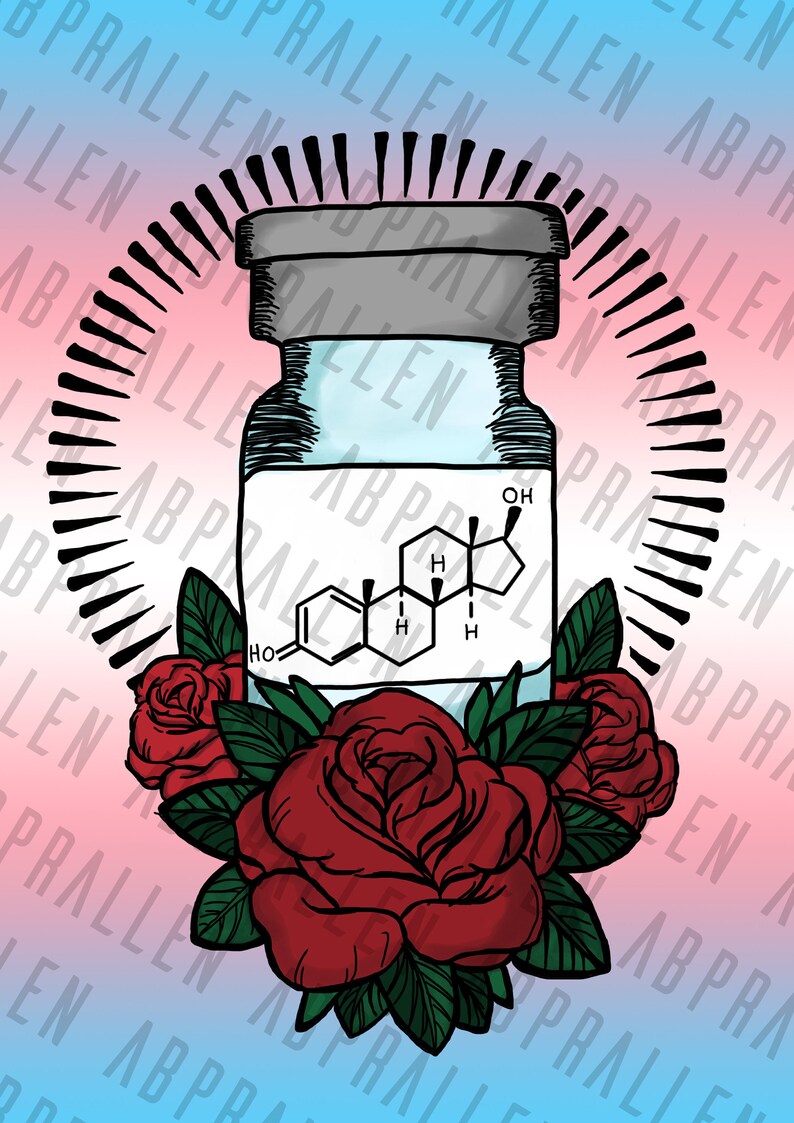Estrogen Art Print Trans Woman A4 Print LGBT LGBTQ