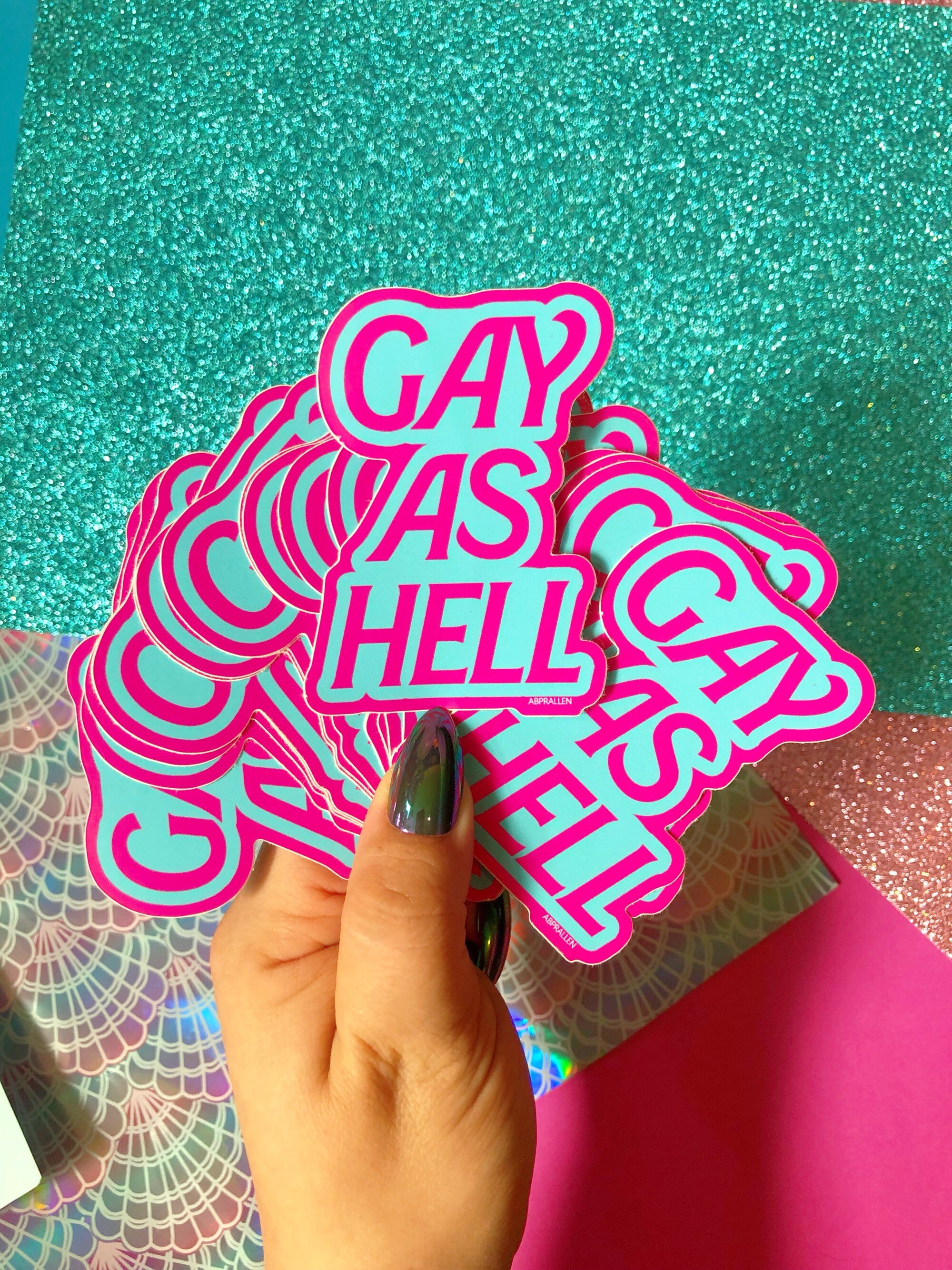 Gay As Hell Large Vinyl Sticker