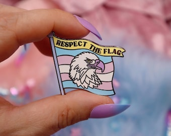 Respect The Flag Enamel Pin | Queer Enamel Pin | Gay Enamel Pin | Trans Enamel Pin | Abprallen | Queer Gift | Trans Gift