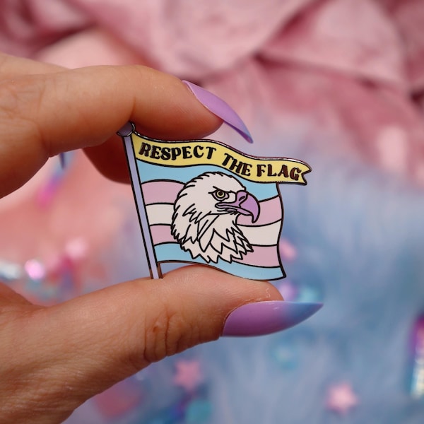 Respect The Flag Enamel Pin | Queer Enamel Pin | Gay Enamel Pin | Trans Enamel Pin | Abprallen | Queer Gift | Trans Gift