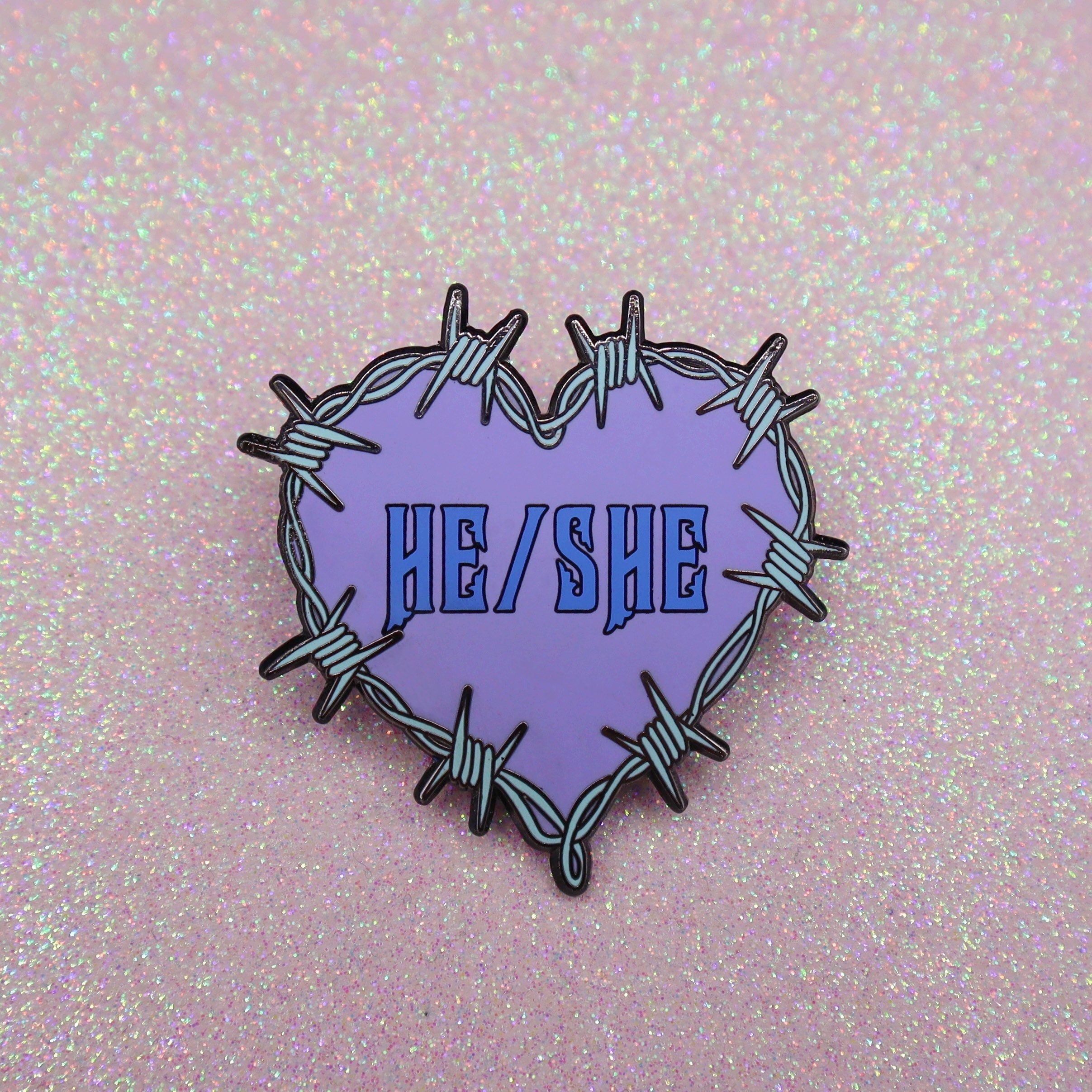 He She Pronouns Enamel Pin - Etsy