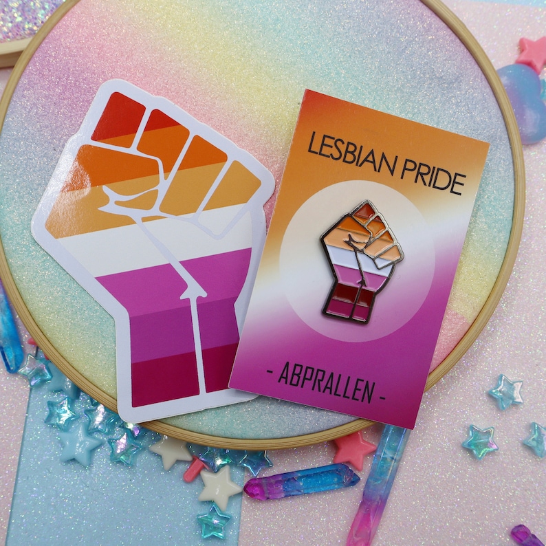 Lesbian Pride Enamel Pin Pink Orange & Pink Community Version - Etsy