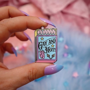 Gay And Hot Enamel Pin | Queer Enamel Pin | Gay Enamel Pin | Trans Enamel Pin | Abprallen | Queer Gift | Trans Gift