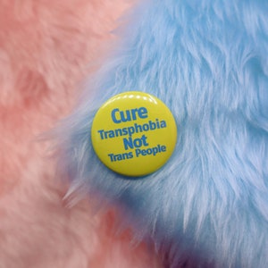 Cure Transphobia Not Trans People Button Badge