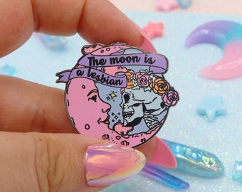 The Moon Is A Lesbian Enamel Pin