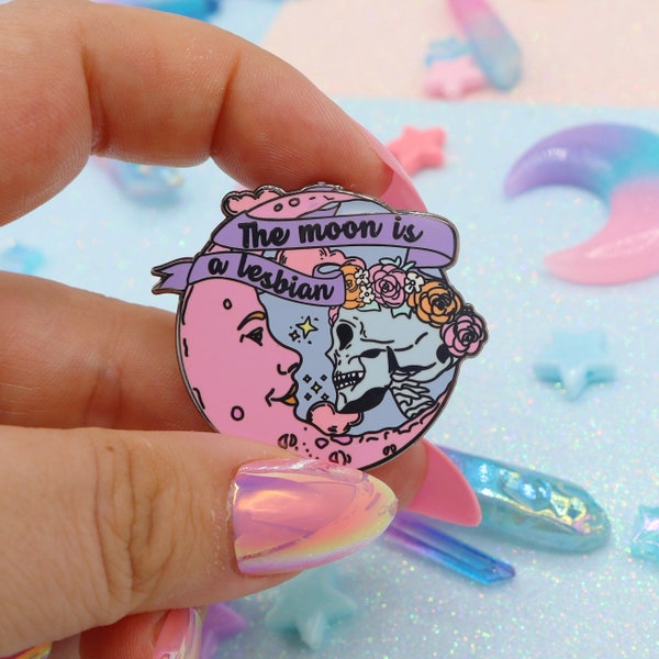 The Moon Is A Lesbian Enamel Pin