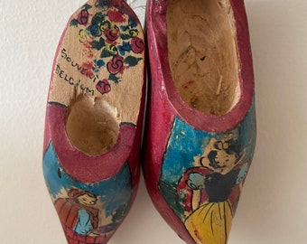 Carved and Painted Wooden Shoes | Belgium Souvenir