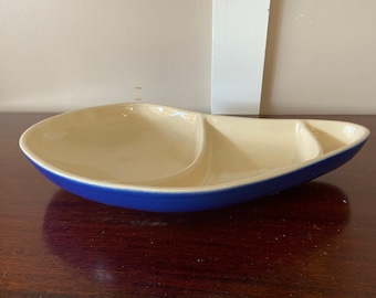 Vintage Appolia Ceramic Cobalt Blue Crudités Tray