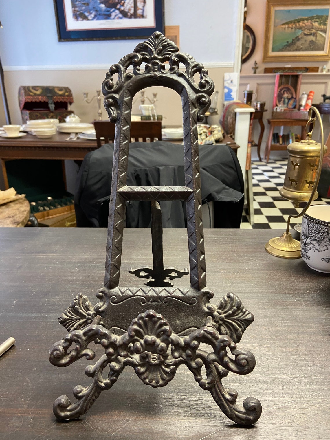 Antique Ornate Cast Iron Tabletop Music or book Stand Etsy