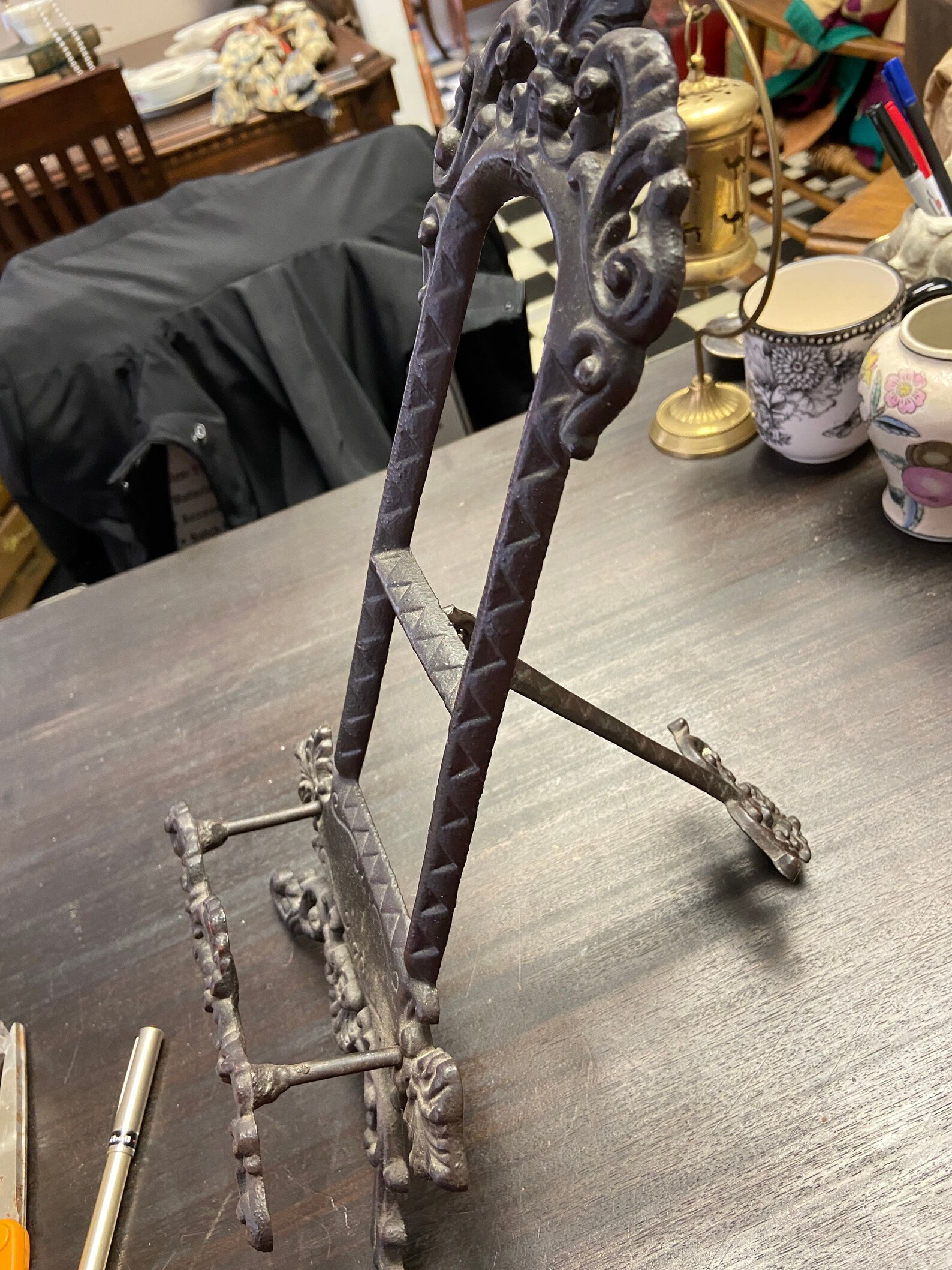 Antique Ornate Cast Iron Tabletop Music or book Stand Etsy