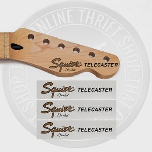 Squier by Fender Tele Style Waterslide Guitar Headstocks Decals (Set of 3)
