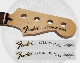 Fender Precision Bass Waterslide Decals for Guitar Headstock (Set of 2)
