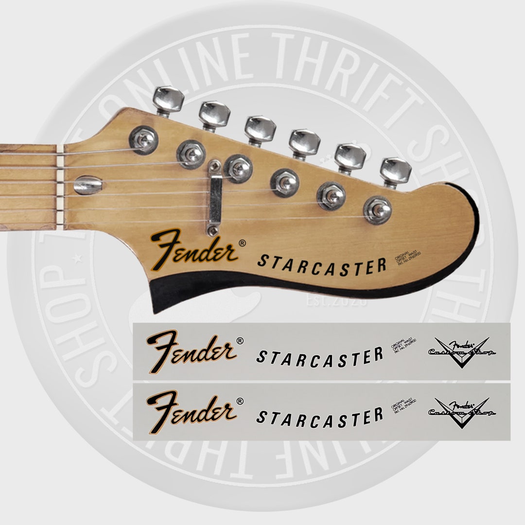 Fenderロゴ 12AX7 12AT7 中古真空管 10本セット Fender Starcaster 70's Waterslide Decals for Headstock With Custom