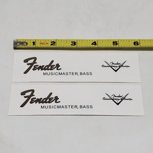 Fender Musicmaster Bass Waterslide Guitar Headstock Decals (set of 2 ...