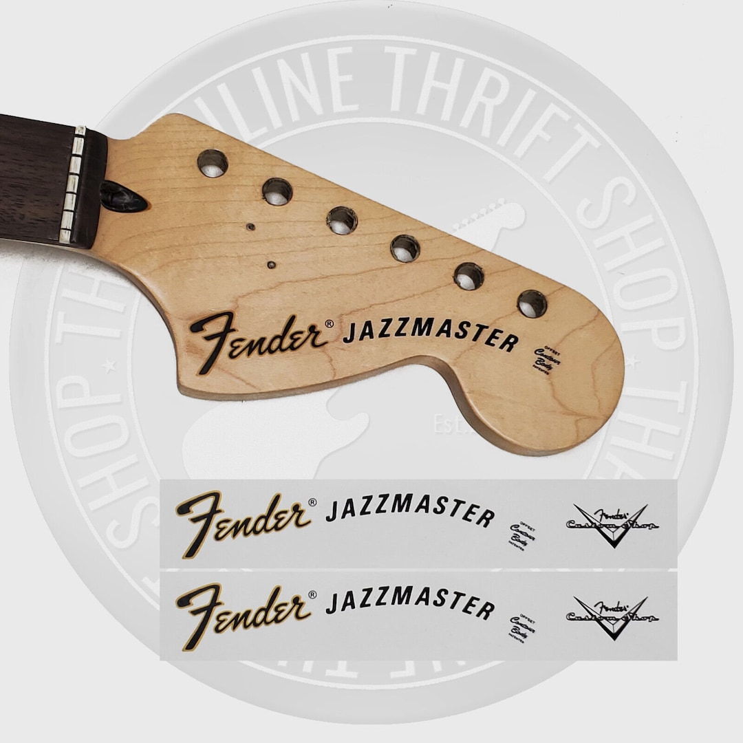 Jazzmaster Headstock Decal Guitar Waterslide 70s NEW Made In USA Non Metallic