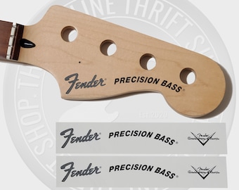 Fender Precision Bass Waterslide Decals for Guitar Headstock (Set of 2)