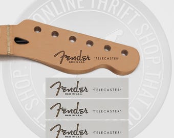 Fender Tele Spaghetti Style Waterslide Guitar Headstock Decals (Set of 3)