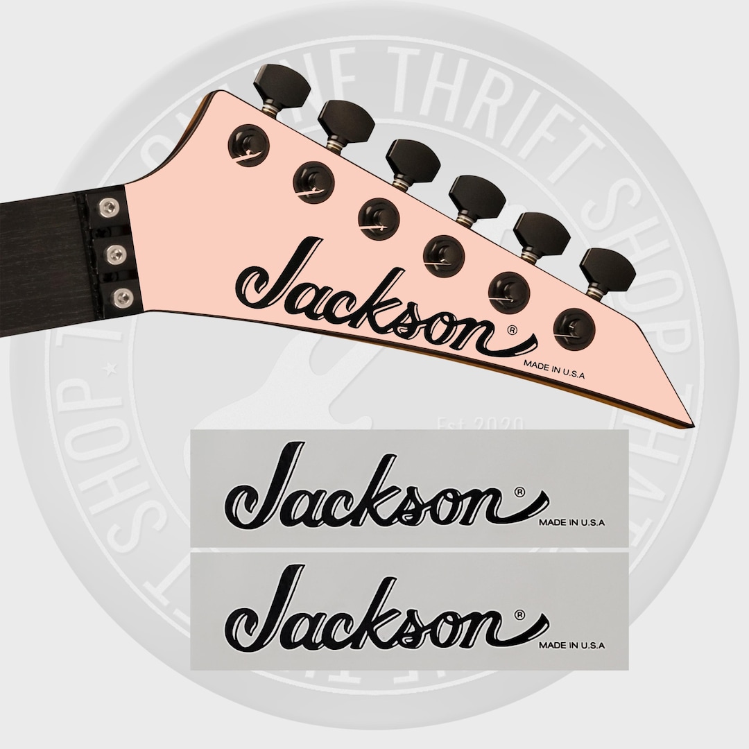 Jackson Inlay Sticker Jackson Made in the USA Waterslide Guitar Neck Headstock Decals (set of ...