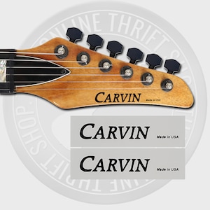 Carvin Made In USA Waterslide Guitar Neck Headstock Transfer Decals (Set of 2)