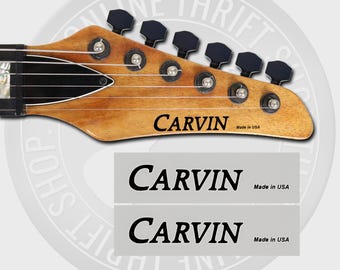 Carvin Made In USA Waterslide Guitar Neck Headstock Transfer Decals (Set of 2)