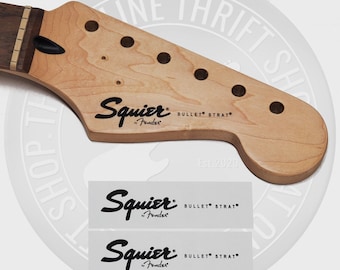 Squier by Fender Bullet Strat Style Waterslide Decals for Headstock (Set of 2)