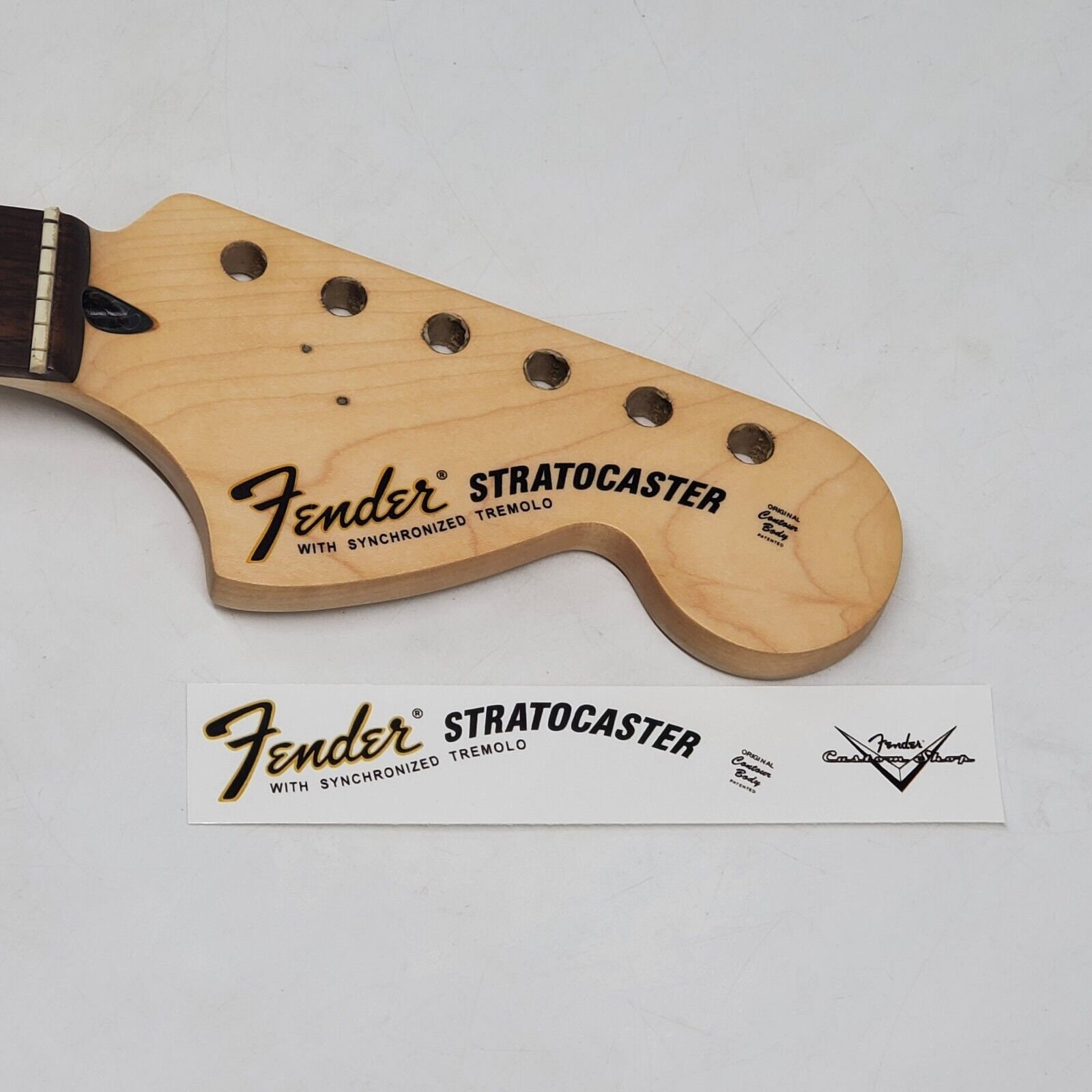 Fender Strat 70's Style Waterslide Decals for Headstock W/ Custom
