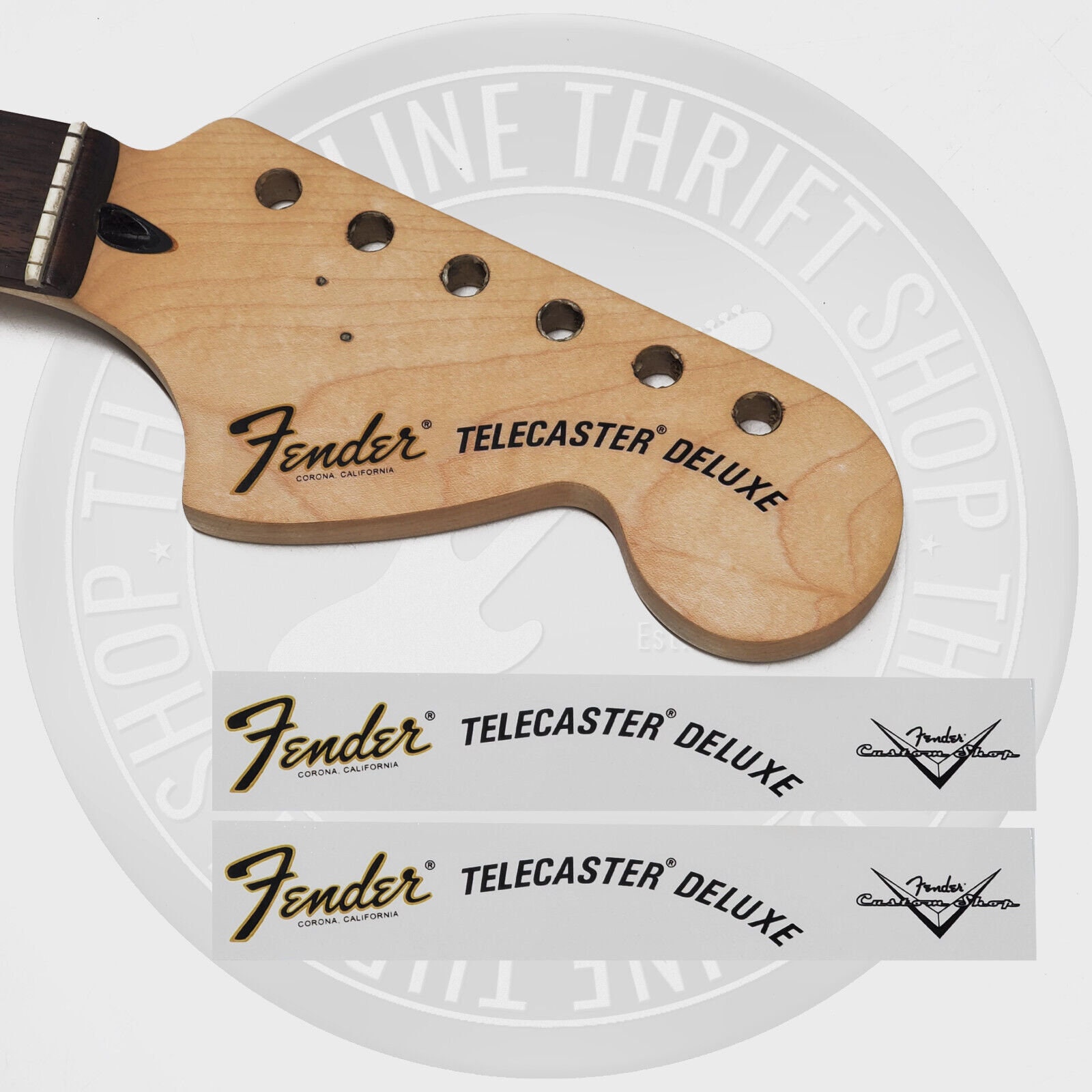 Fender Telecaster Deluxe Waterslide Decals for Headstock W Custom