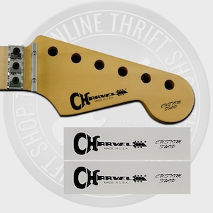 Charvel Made In USA Custom Waterslide Guitar Neck Headstock Decals (Set of 2)