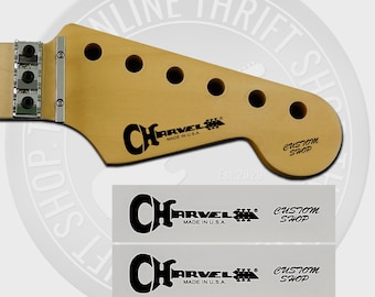 Charvel Made In USA Custom Waterslide Guitar Neck Headstock Decals (Set of 2)