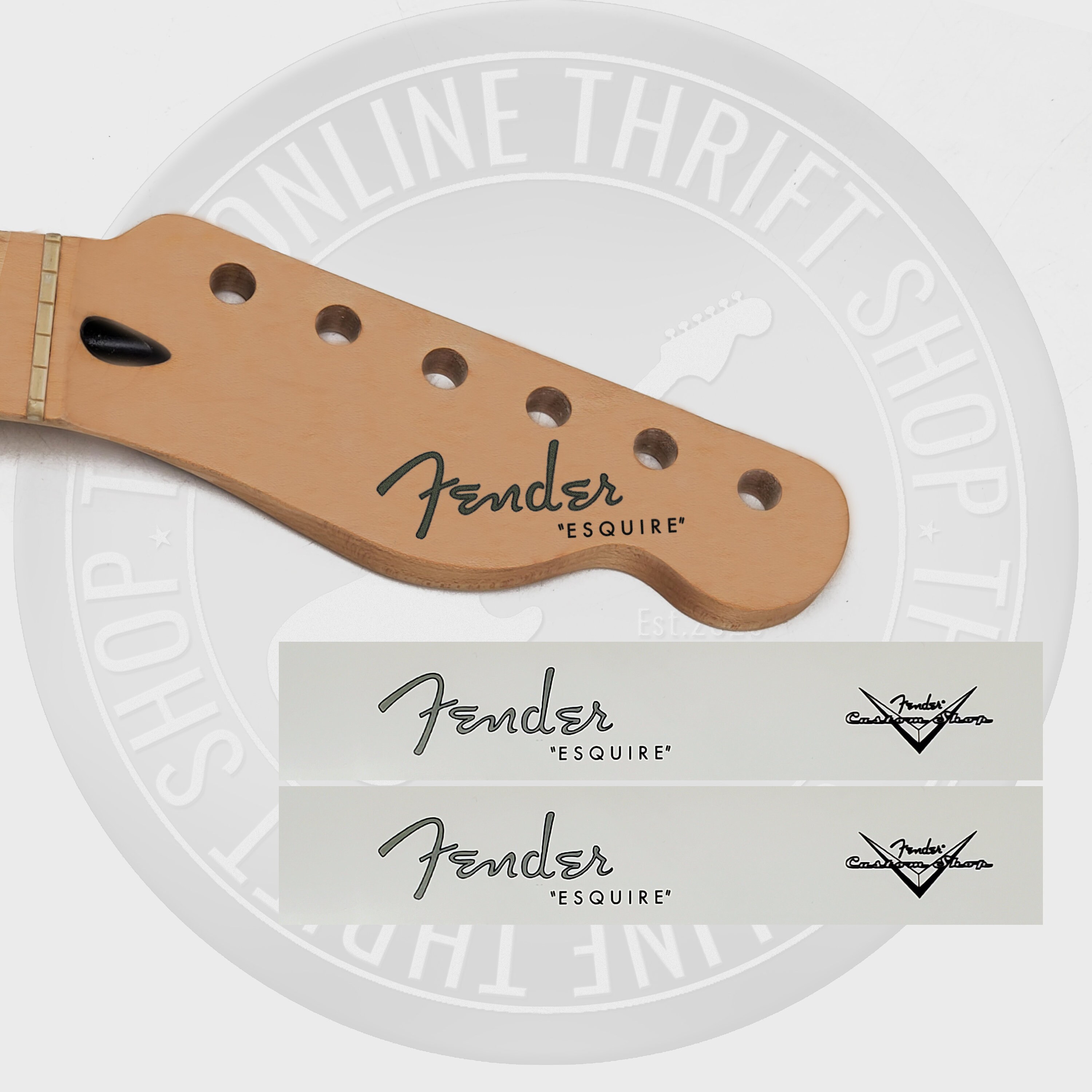 Fender Esquire Spaghetti Style Waterslide Decals for Headstock With