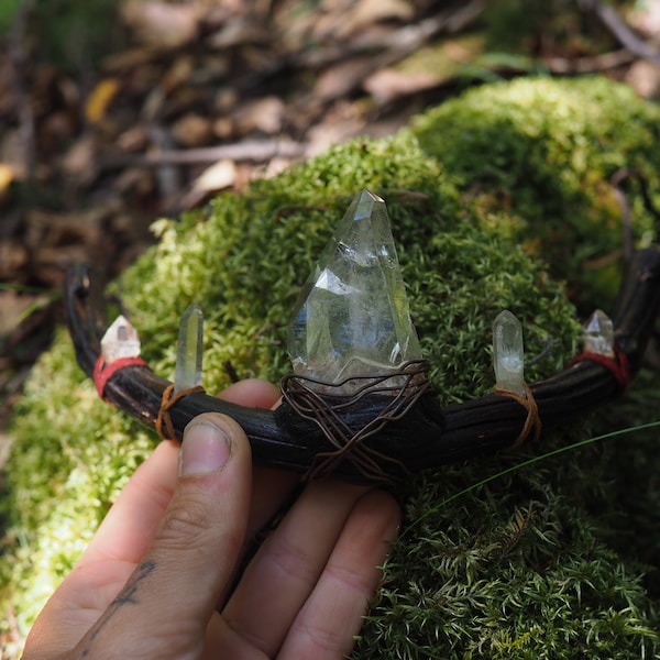 Handmade Elven Forest Queen Crystal Crown, Quartz Copper Wire, Wedding, Tigers Eye Cosplay Costume Dress Up Tiara Woodland Elf Vine Unique