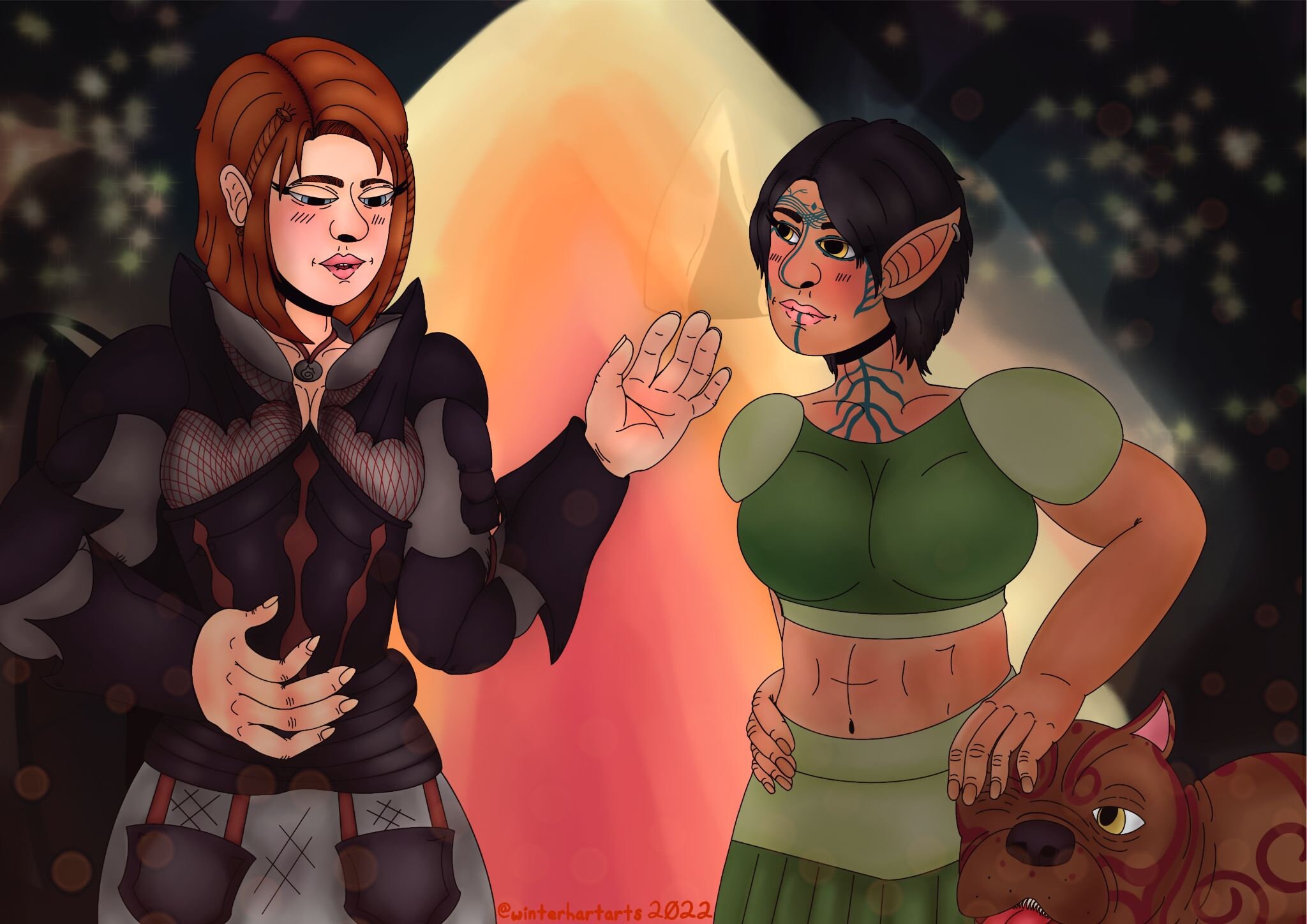 Dragon age_ Merrill and Mahariel  Dragon age, Dragon age games, Female elf