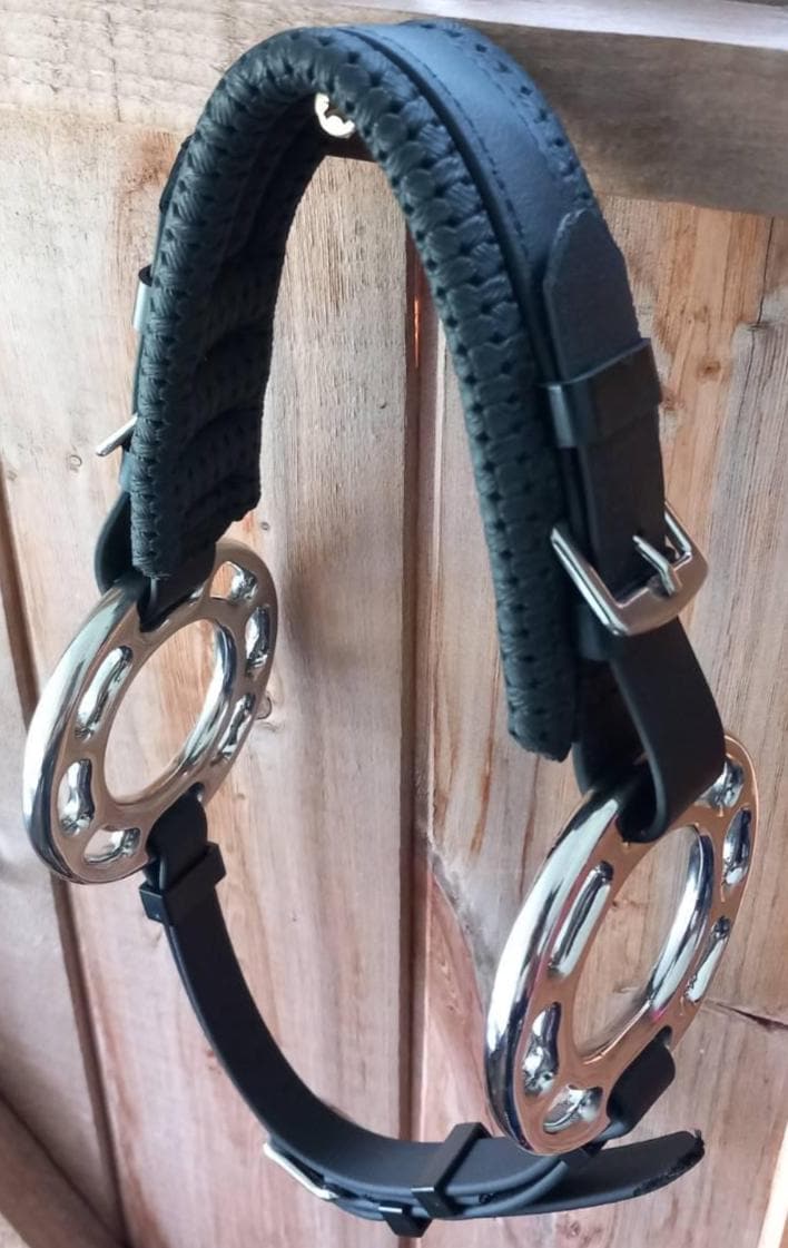 Sidepull Western En Cuir Pour Cheval - Bride Sans Mors, Couleur Marron, Taille Moyenne