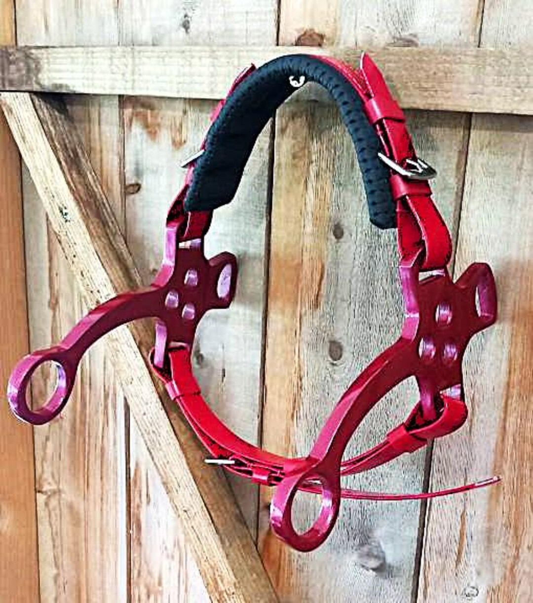 Red Biothane Hackamore Noseband: Lightweight Synthetic Horse Tack - Etsy