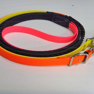Perfeq Multi Coloured, Rubber Grip, Reins, Matt Yellow, Orange and Pink