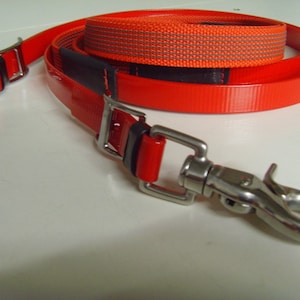 Perfeq Trail Grip Biothane Reins in Neon Translucent Red with Matching Grip
