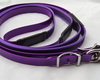 Perfeq Trail Grip Reins in Neon Purple with Purple Coloured Woven Grip