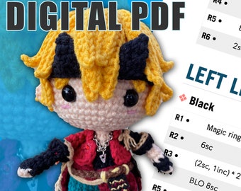 Genshin Impact Thoma amigurumi  PATTERN ONLY!