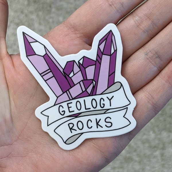 Geology Rocks Vinyl Sticker, 2.25in x 2.75in, car, laptop, crystal mineral rock gift
