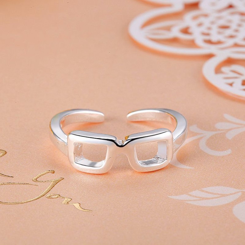 Spectacle Ring Using Eye Glasses Ring - Silver - Very Cute! Eyeglasses Jewelry Ring - Etsy