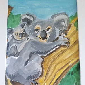 Cadeau de fête des mères-Koala et bébé Koala peinture
