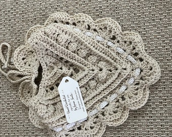 hand crocheted baby bib