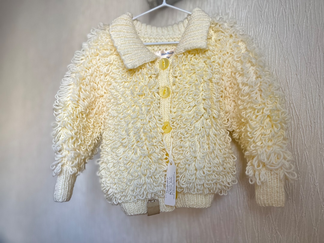 Hand Knitted Girls Loopy Jacket - Etsy UK