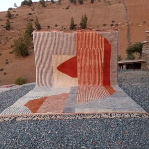 Rug Moroccan handmade wool carpet Beni Mrirt fluffy area rug Berber handwoven wool carpet Tapis Bérber Teppich Alfombras soft wool rug