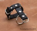 Leather cock ring, bondage cock restraint