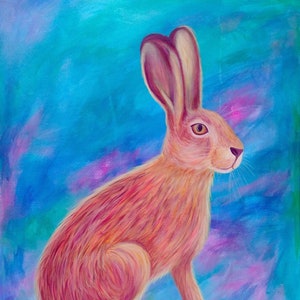 European Hare // Giclee Colorful Abstract Animal Print