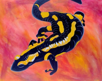 Fire Salamander // Giclee Colorful Abstract Animal Print