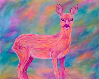 Roe Deer // Giclee Colorful Abstract Animal Print