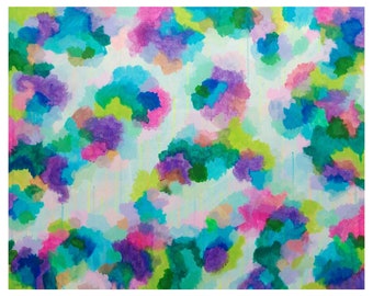 Enough // Giclee Abstract Colorful Bright Vibrant Clouds Trees Molecules Print