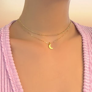Moon Gold Charm Necklace Choker